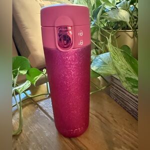 DAVIDsTEA Pink Glitter Travel Mug + Infuser 16oz